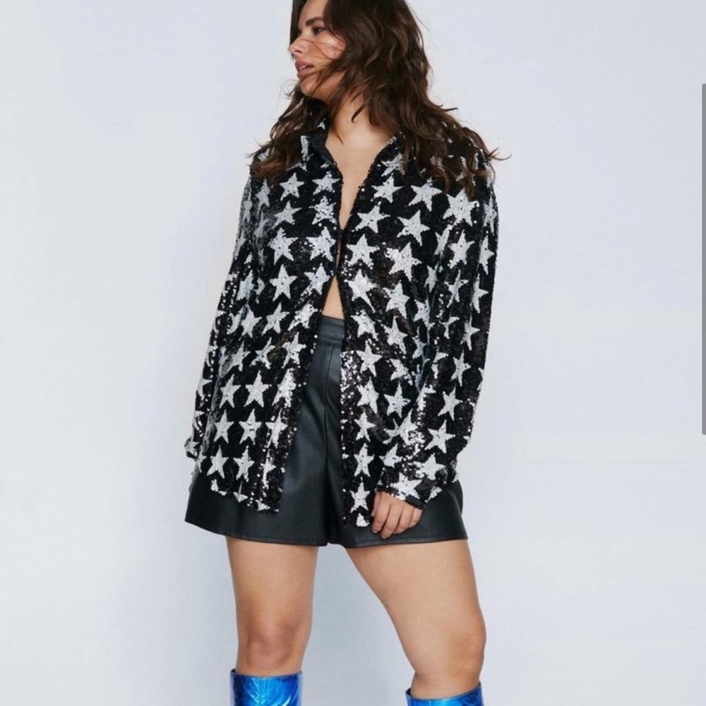 Nasty Gal sequin shirt